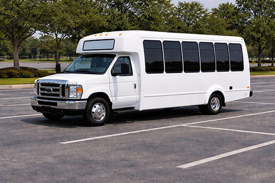 20-passenger minibus available for charter in Delhi, LA